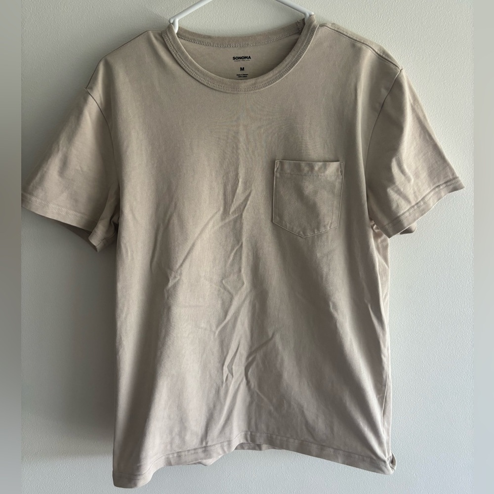 Men’s Beige Sonoma Short Sleeve T-Shirt - Size: M